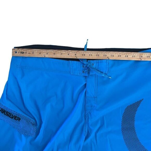 Quiksilver Mens Boardshorts Tie String Waist Blue Black Size 40 - Picture 4 of 7
